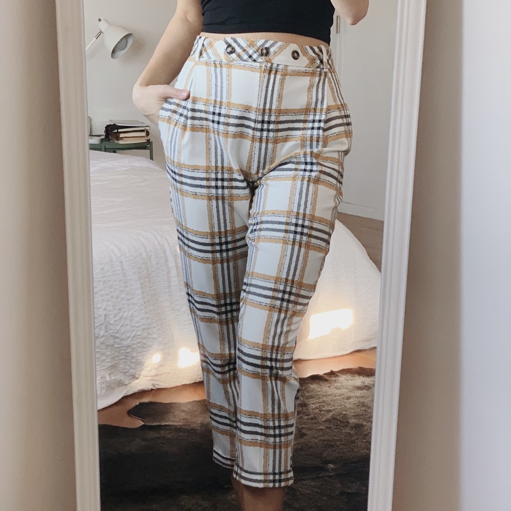 Topshop plaid trousers